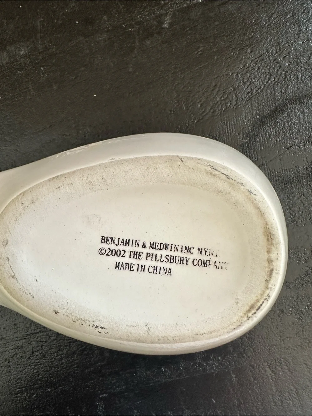 White Ceramic Spoon Rest featuring the Pillsberry Doughboy.